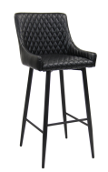 Indoor Metal Barstool with Black Vinyl Seat and back