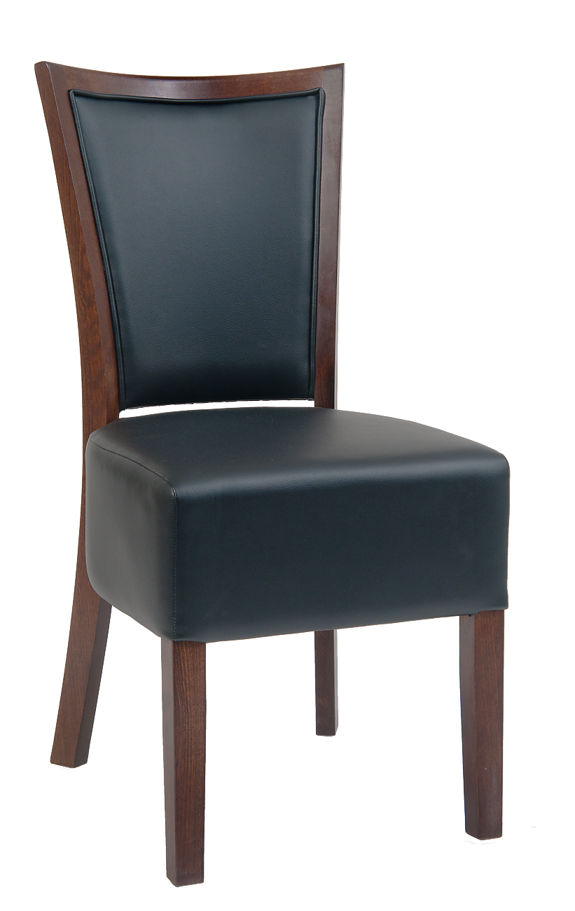 Beechwood Chair w/ Black Vinyl Back & Seat Restaurant Furniture, A1