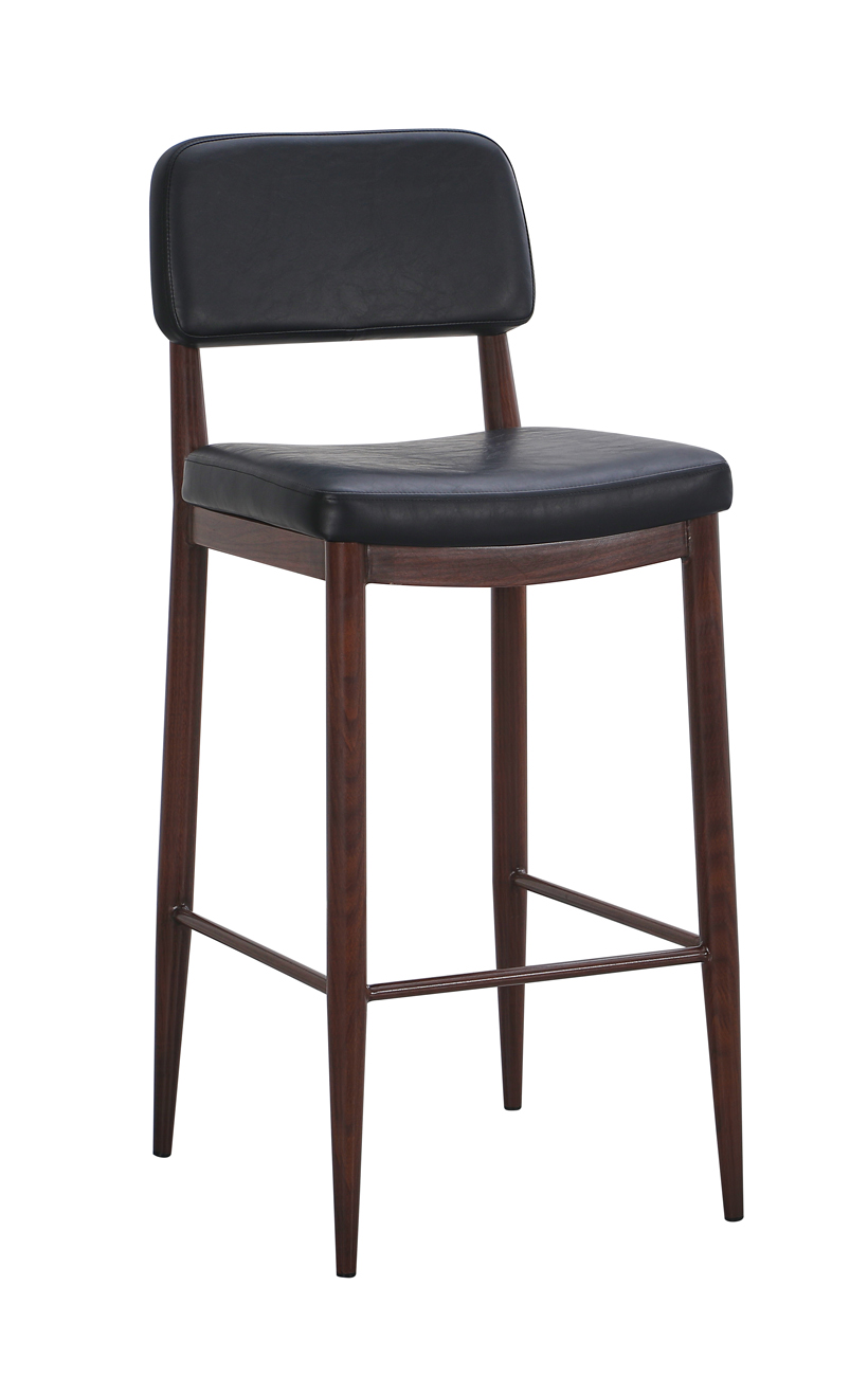 Restaurant Barstool with Wood Seat & Back and Powder Coat Frame