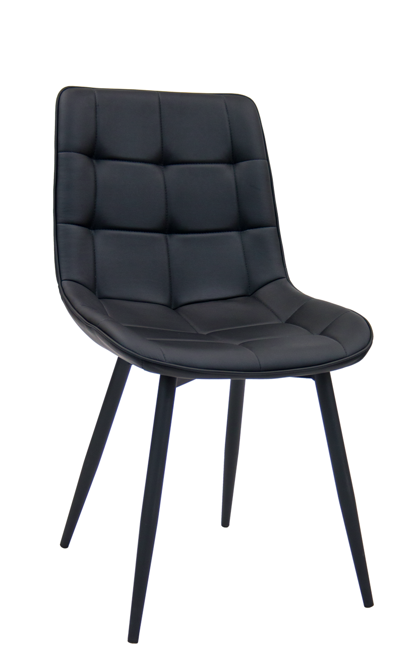Black Steel Chair w/ Black Vinyl Back & Seat Restaurant Furniture, A1