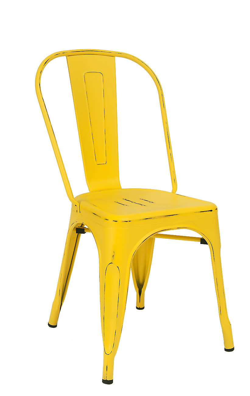 Yellow retro sales metal chairs