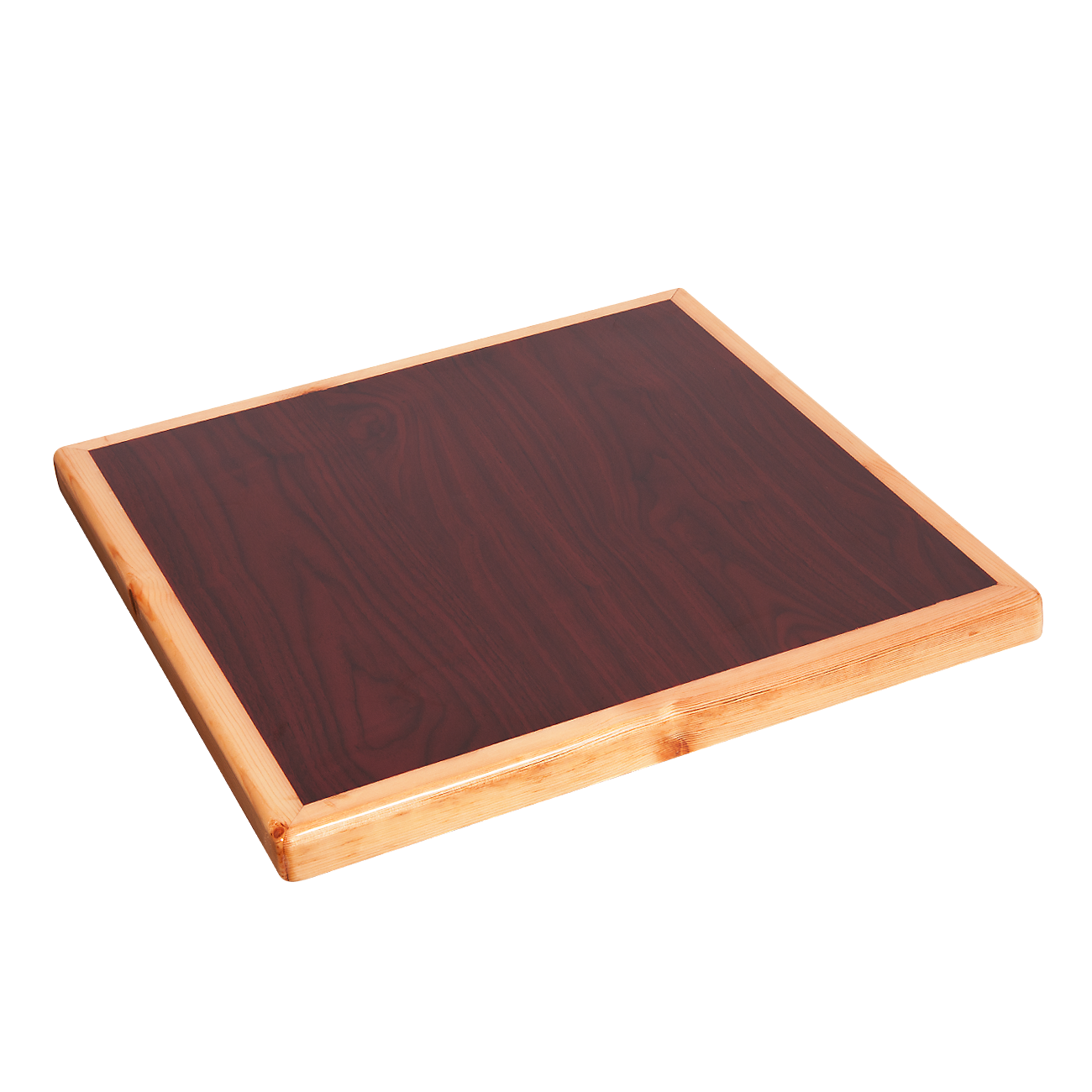 30''X30''Resin table with Wood Edge, Dark Mahogany/Natural Restaurant