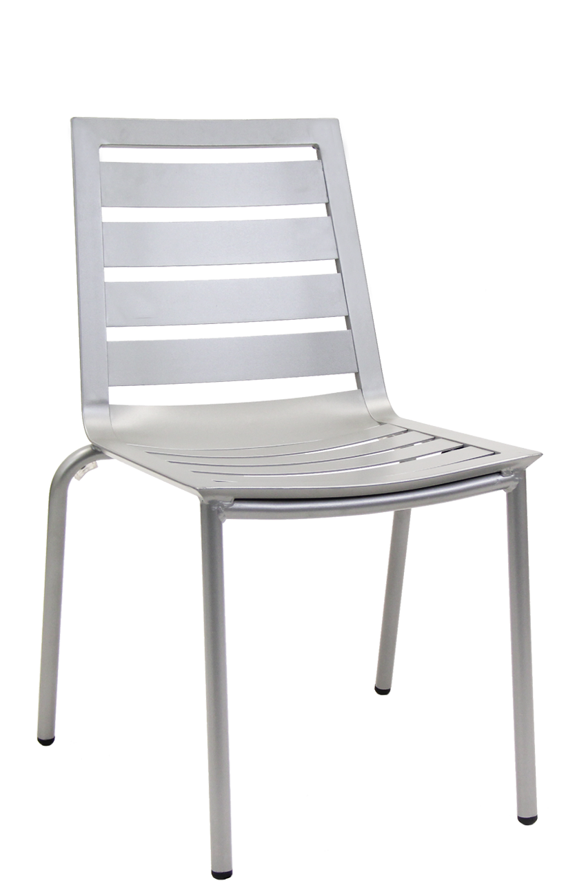Outdoor Aluminum Chair with MultiSlat Seat and Back Restaurant