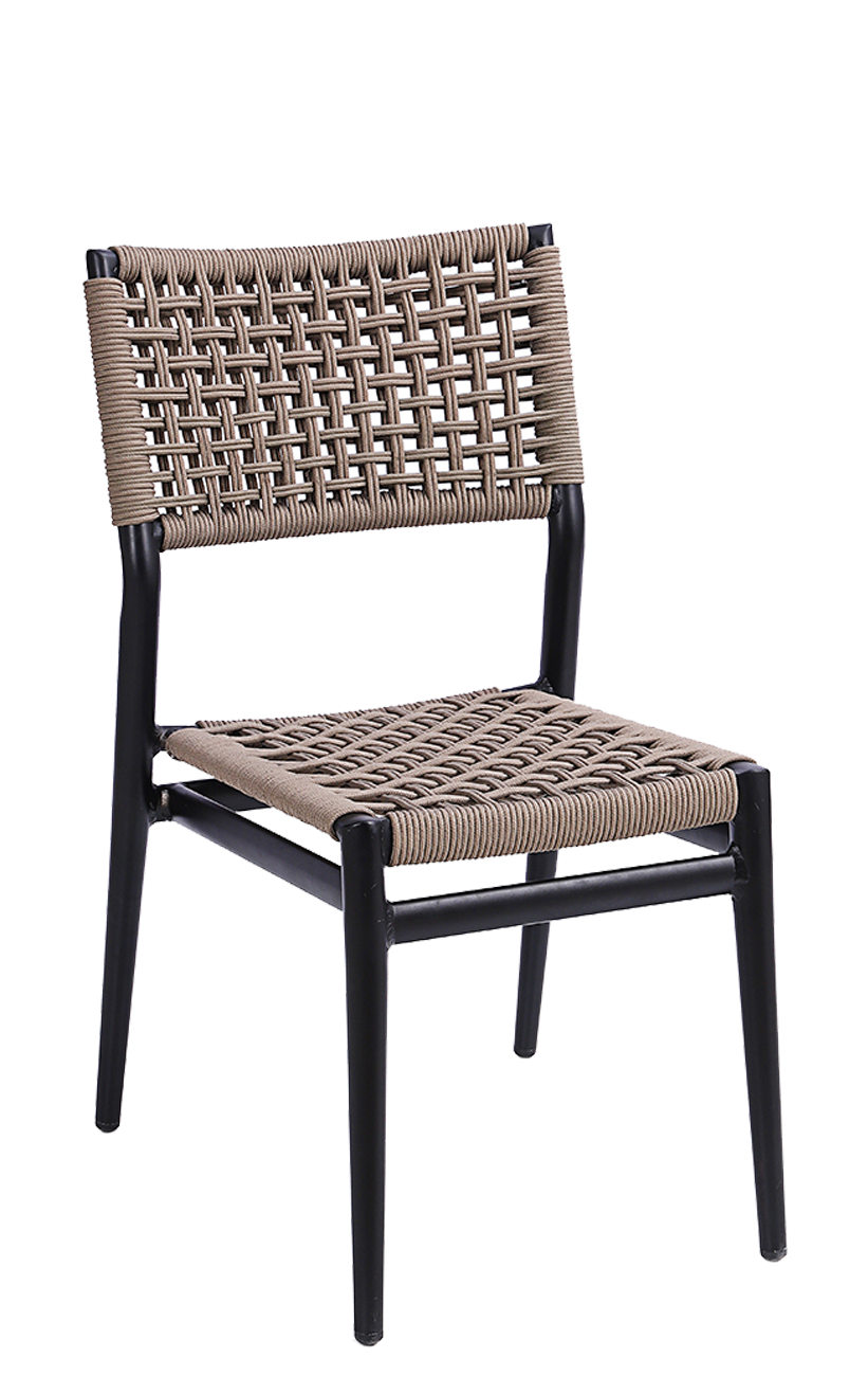 Black Aluminum Chair with Terylene Fabric (Polyester) Seat & Back