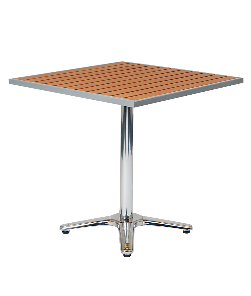 24x30 imitation teak slats Aluminum Patio Table and Base, Outdoor Use