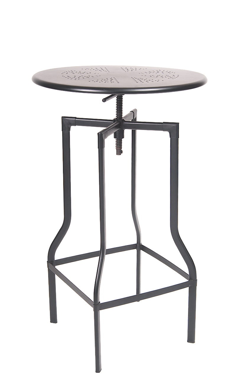 Adjustable Height Metal Bar Height Table, 24''Round (Metal Restaurant