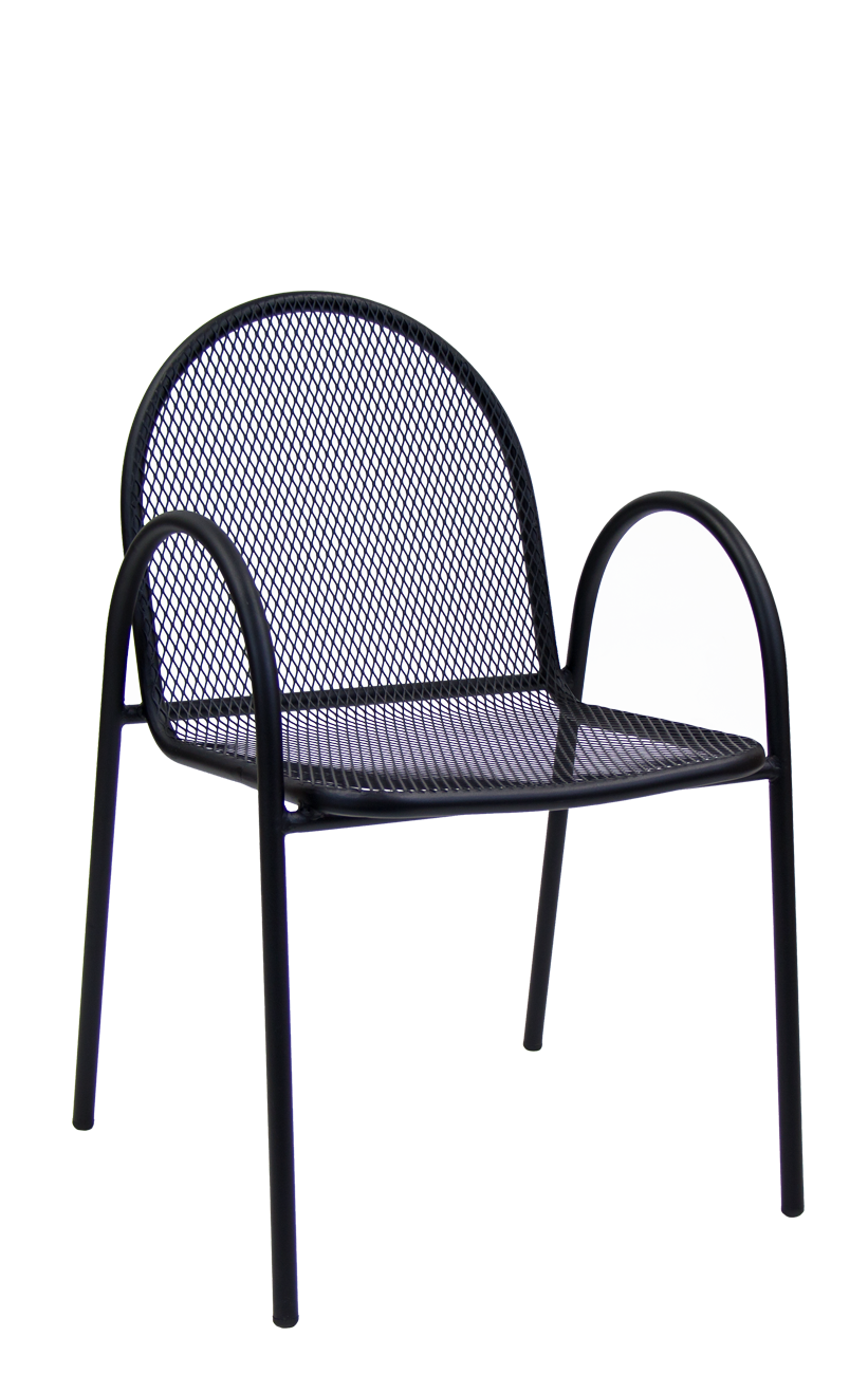 Outdoor Mesh Black Metal Armchair Restaurant Furniture, A1 Restaurant
