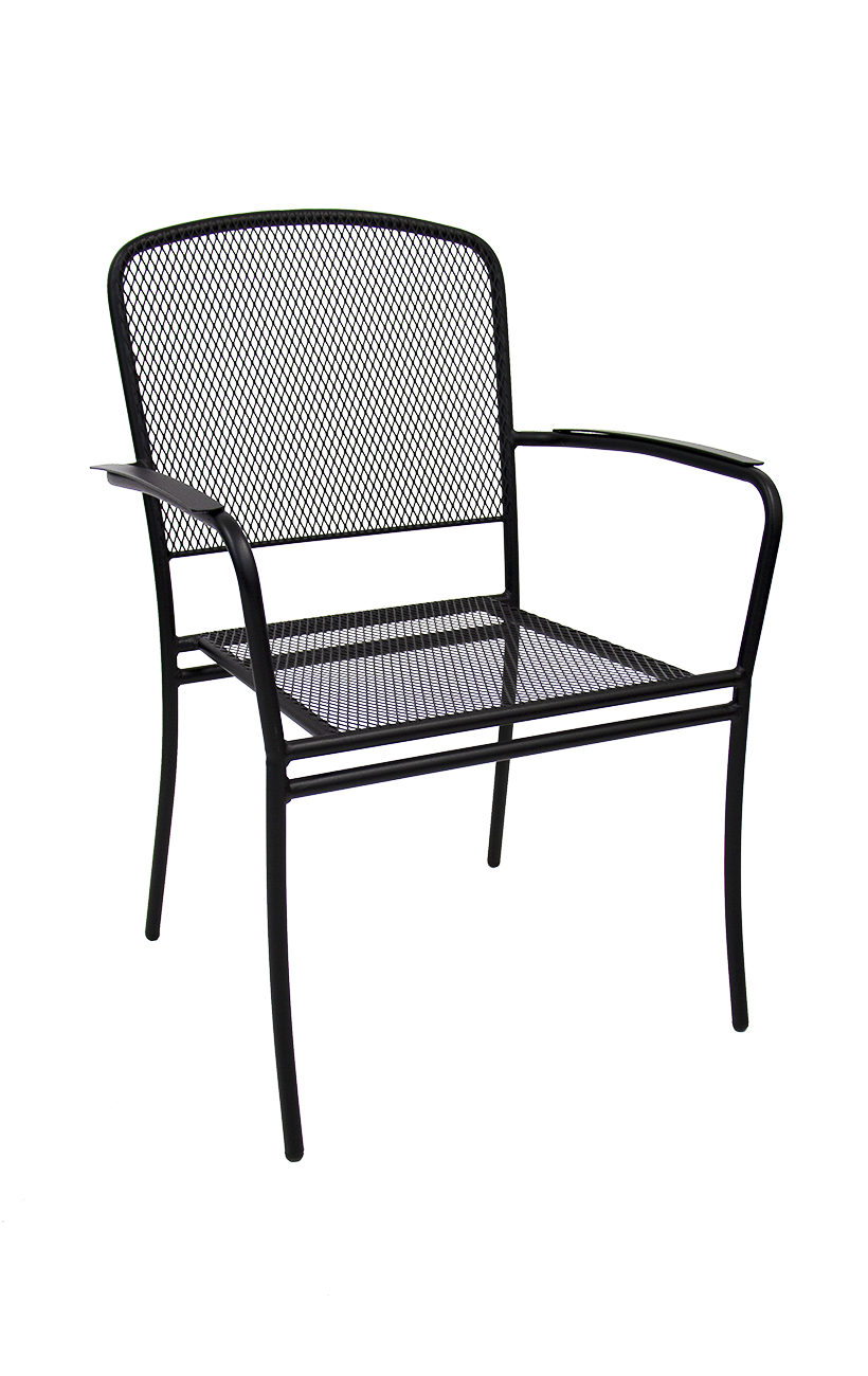 Outdoor Mesh Black Metal Armchair Restaurant Furniture, A1 Restaurant