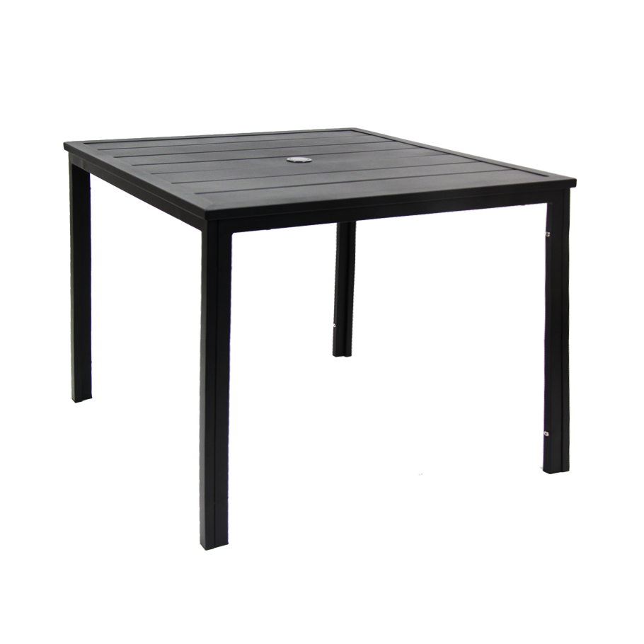 35.5 x 35.5 Outdoor Metal Table with 2 Umbrella Hole Restaurant