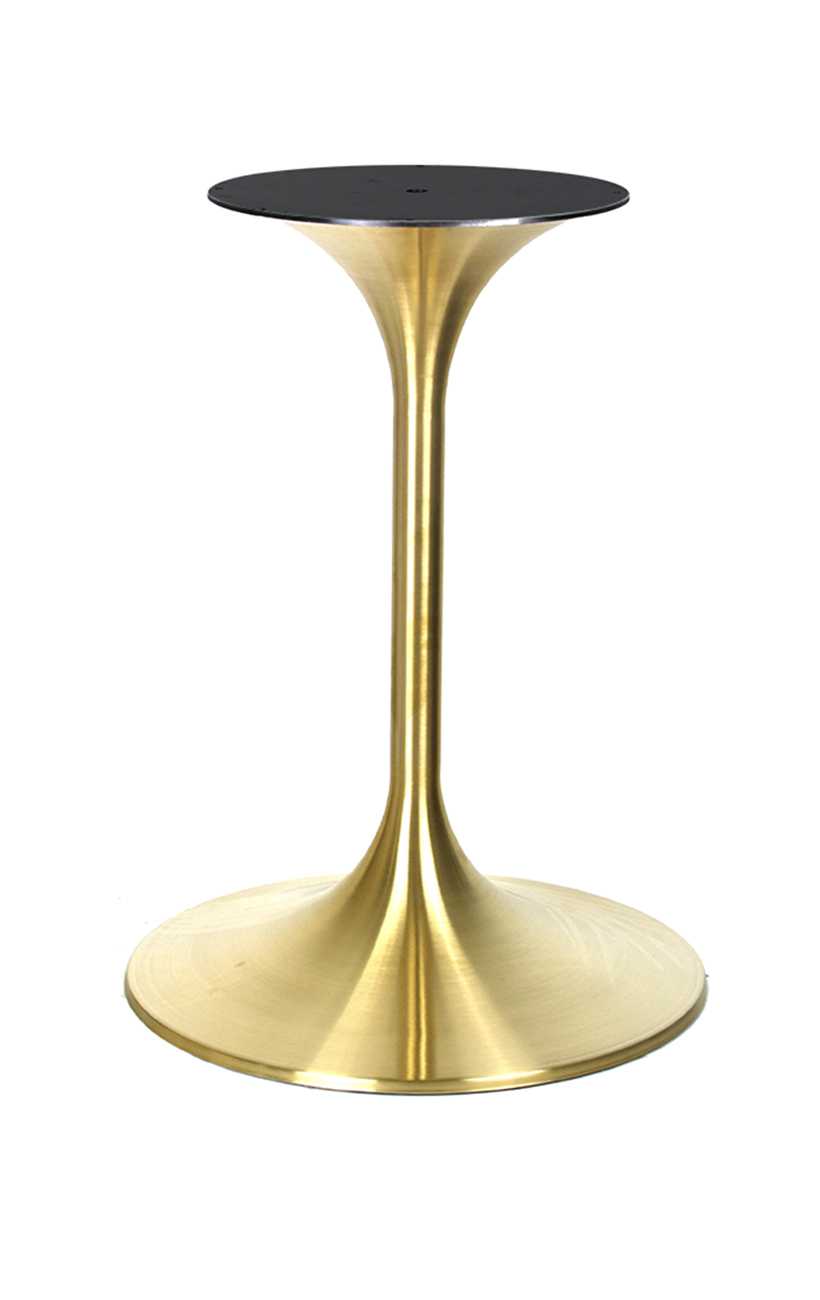 Round Table Base Only One-Piece 20 Round Tulip Stainless Steel Table Base in Gold Finish ...
