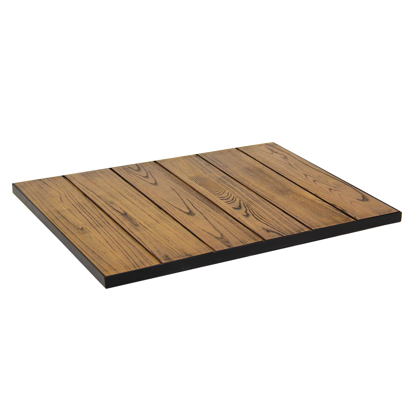 24 x 30 Teak Wood Table Top w/ Metal Edge Restaurant Furniture, A1