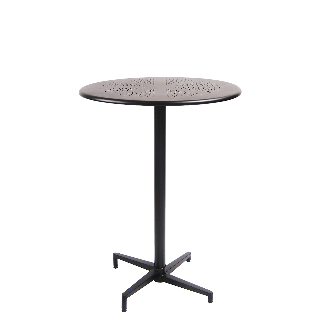 30''round Black Metal Folding Outdoor Bar Table Restaurant Furniture