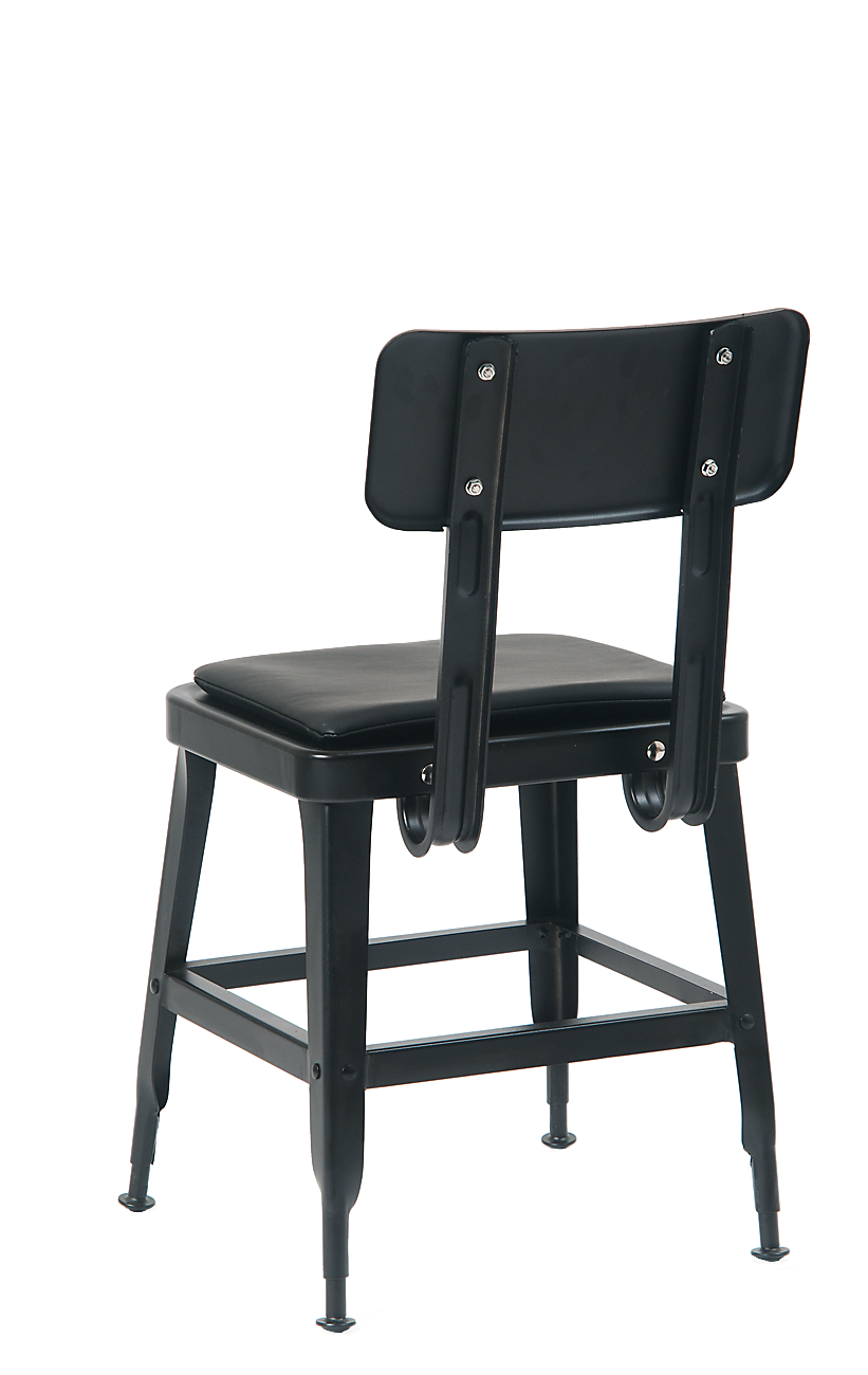 Black Steel Chair with Vinyl Seat Restaurant Furniture, A1 Restaurant