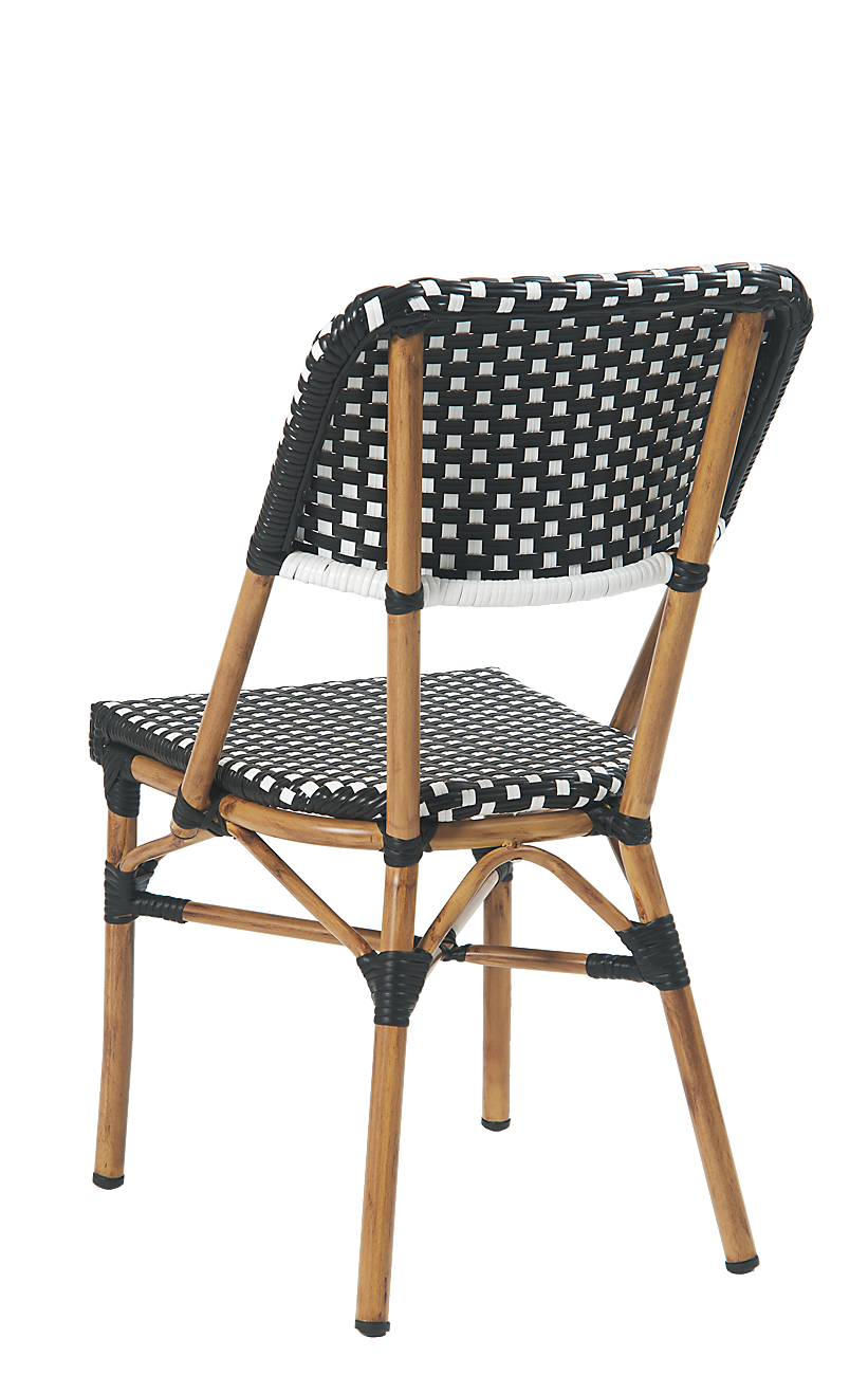 Outdoor Poly Woven Aluminum Chair, Natural&White Restaurant Furniture