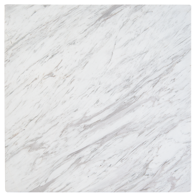 24 x 24 White Marble Table Top (Indoor/Outdoor) Restaurant Furniture