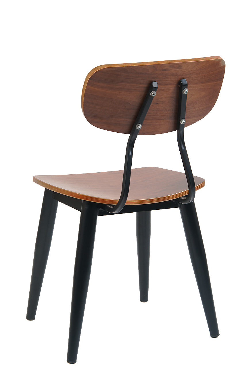 Black Metal Chair w/ Veneer Back & Seat Restaurant Furniture, A1
