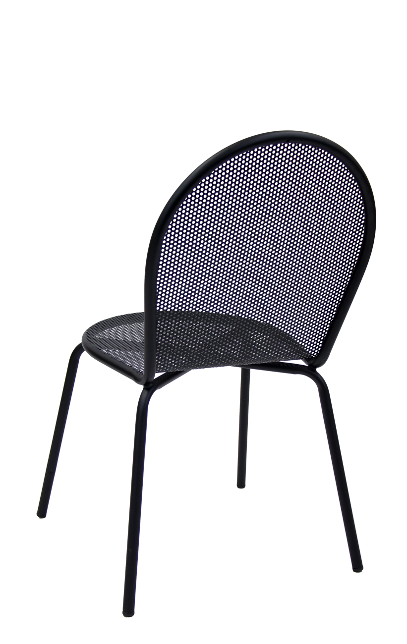 Outdoor Mesh Armless Black Metal Chair Restaurant Furniture, A1