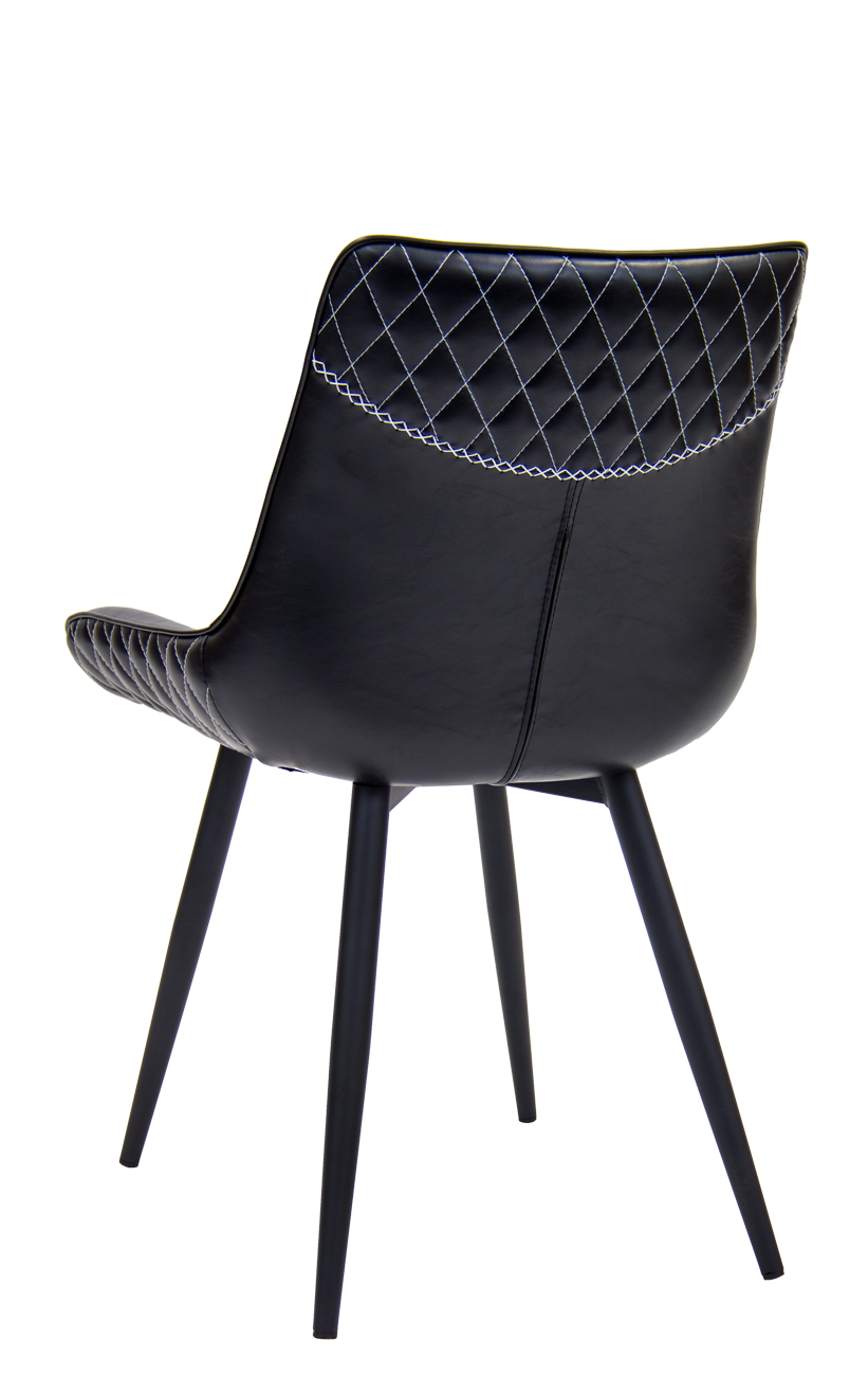 Indoor Metal Chair w/ Black Vinyl Seat and back Restaurant Furniture