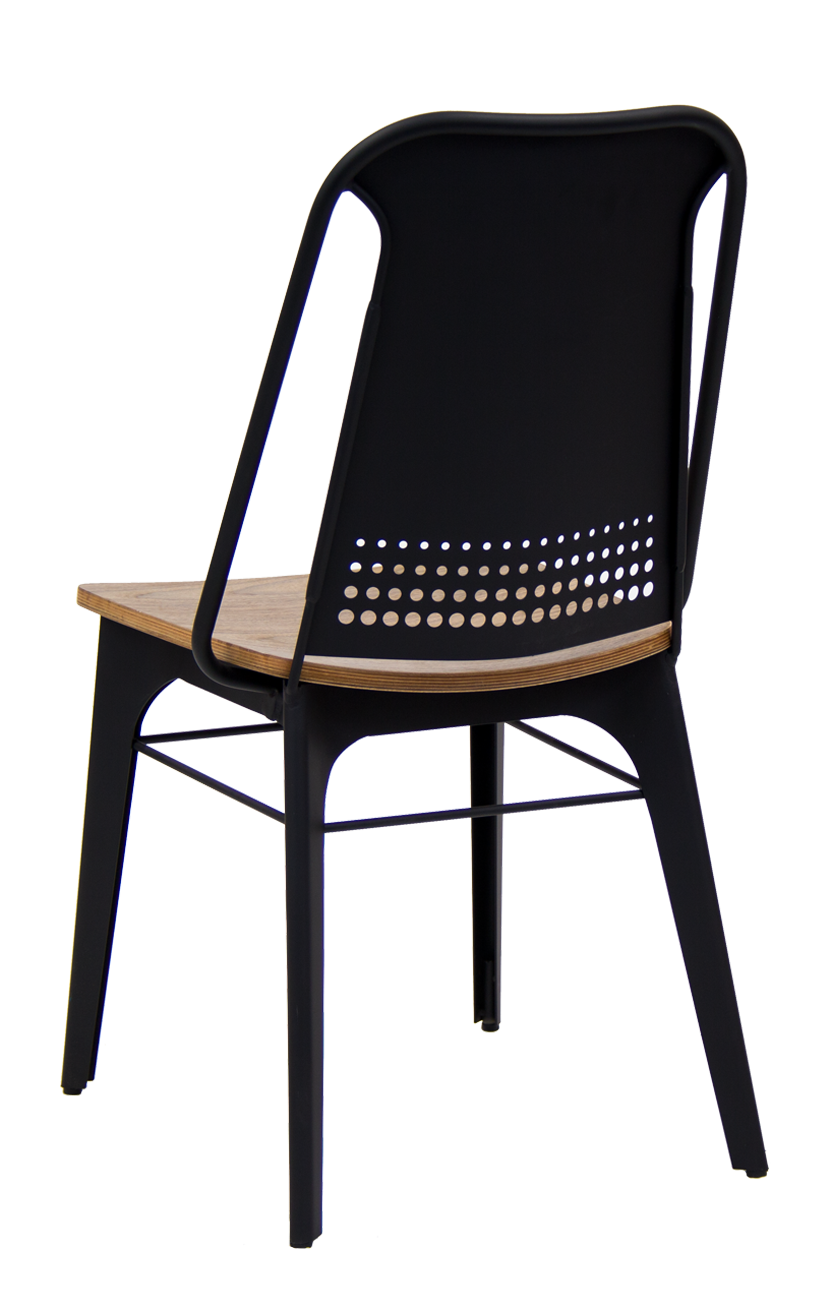 Indoor Black Metal Chair with Veneer Seat Restaurant Furniture, A1 Restaurant Furniture