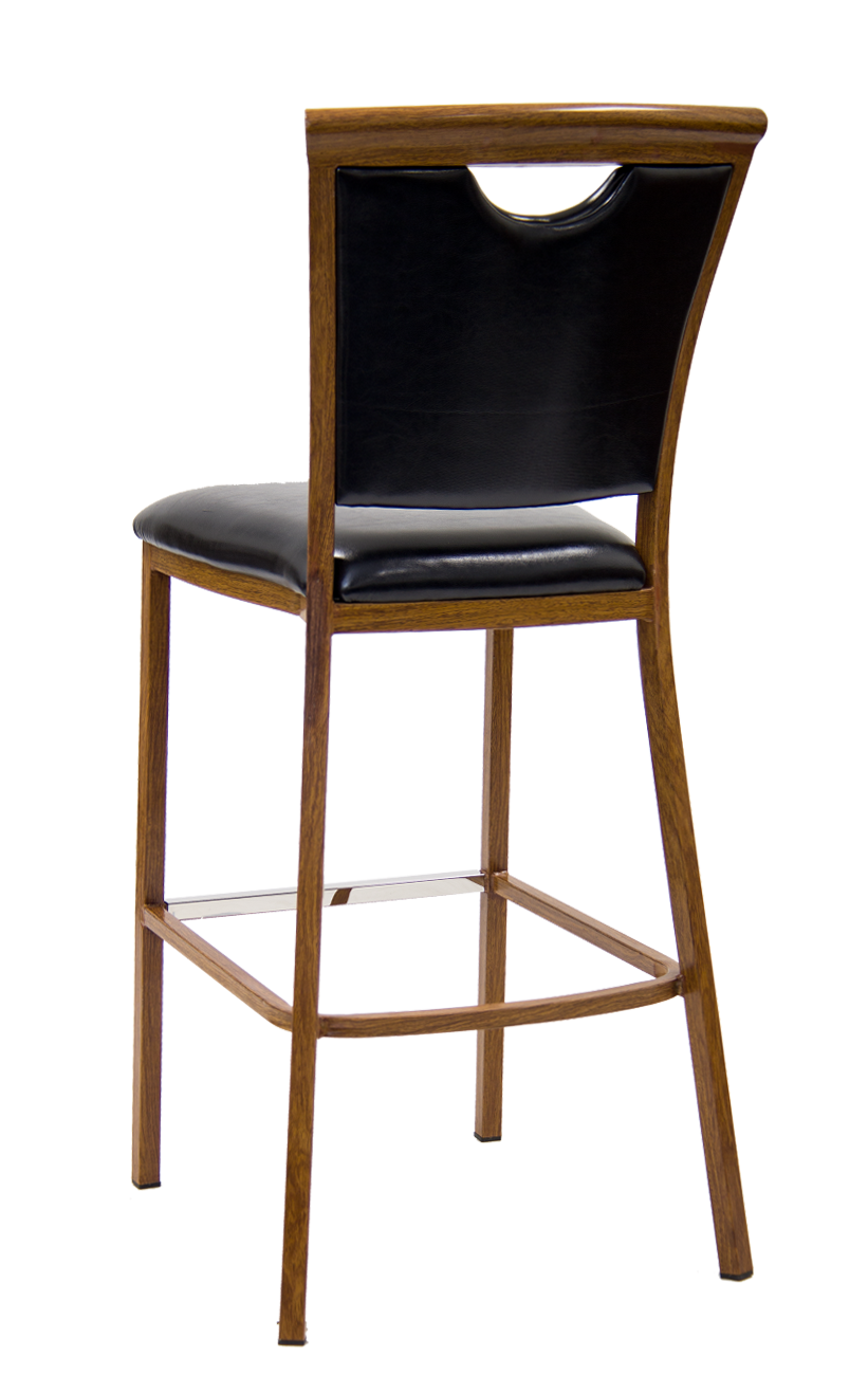 Indoor Wood Grain Metal Bar Stool in Walnut Finish : Restaurant ...