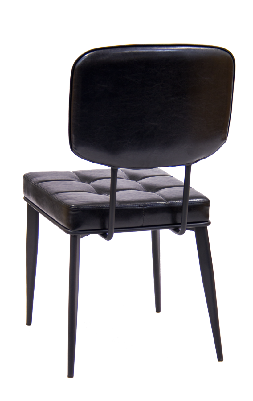 Indoor Black Metal Chair with Vinyl Seat & Back Restaurant Furniture