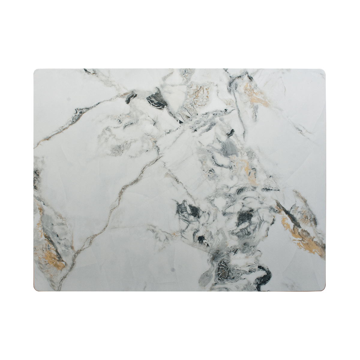 24x24 Sintered Stone Table Top in White Marble Color (Glossy
