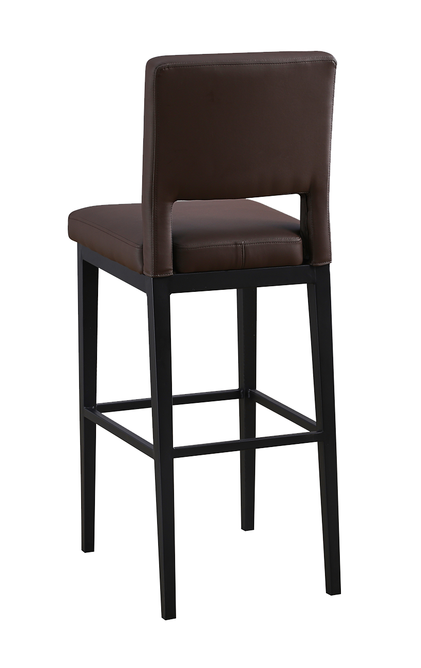 Indoor Black Metal Barstool w/ Brown Vinyl Seat & Back Restaurant Furniture, A1 Restaurant