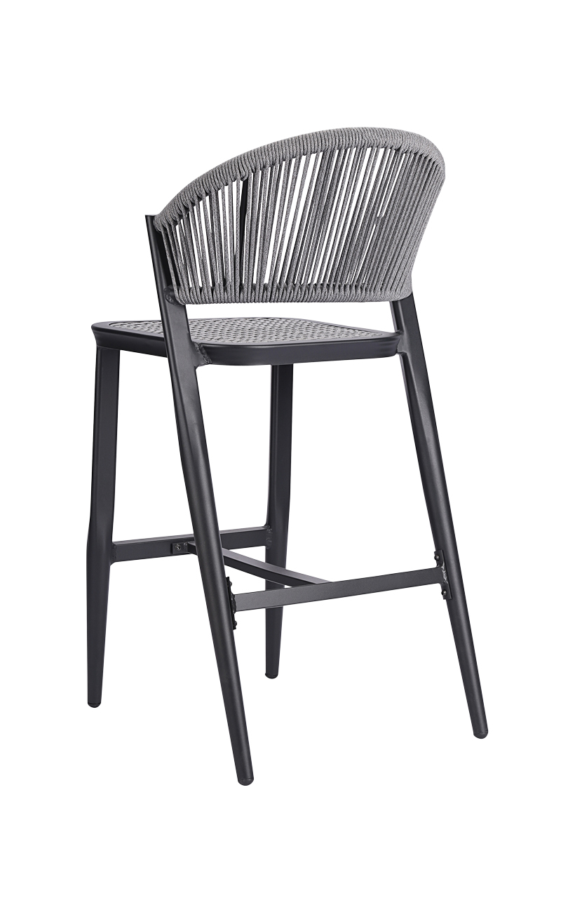 Aluminum Barstool with Synthetic fiber Back & Seat, Outdoor Use Restaurant Furniture, A1