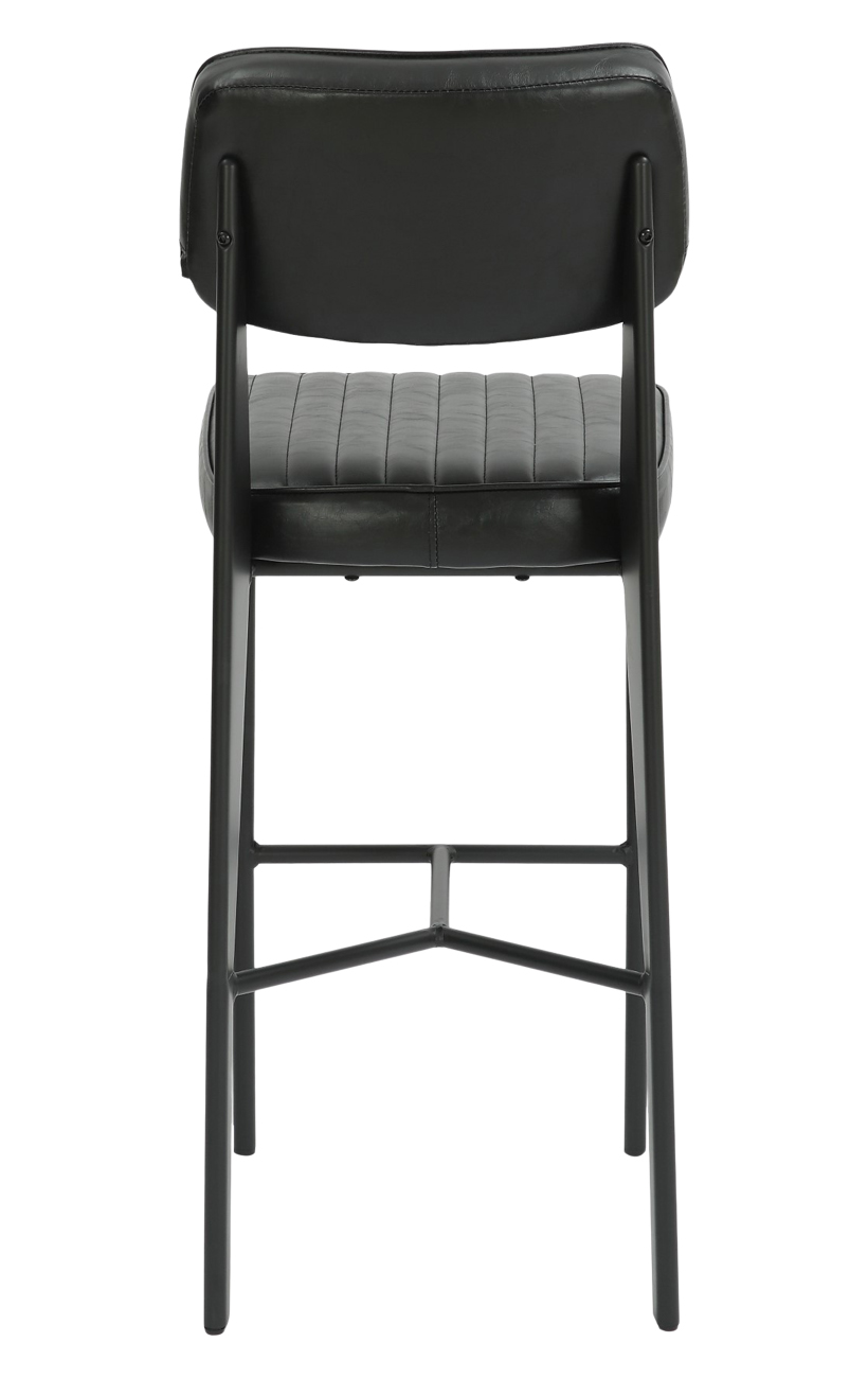 Black Metal Armless Barstool with Black Vinyl Seat & Back Restaurant Furniture, A1 Restaurant