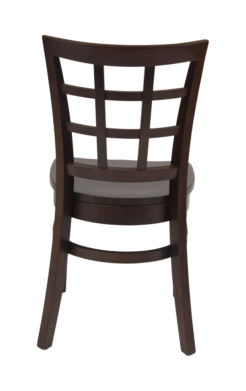 Beechwood Window Back Wood Chair w/ Walnut Back and Wood Seat ...