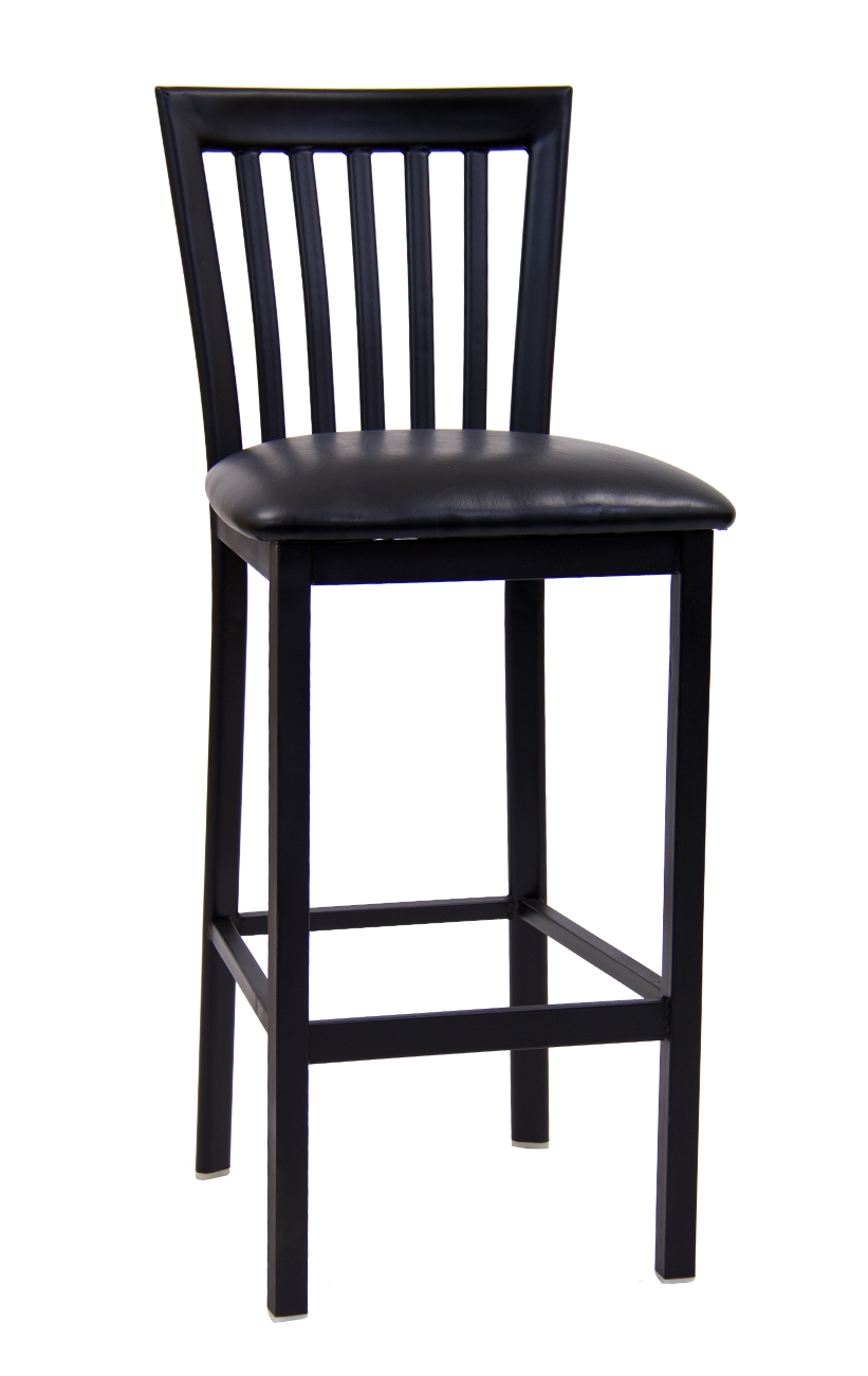 Elongated Vertical Back Metal Bar Stool Frame Restaurant Furniture