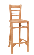 Ladder Back Teak Wood Barstool in Natural Finish