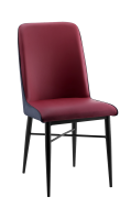 Black Steel Chair with Red Vinyl Back & Seat
