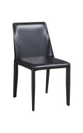 Black steel Chair with Black Vinyl Back & Seat