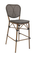 Aluminum Armless Barstool with Balck Poly Woven Seat&Back,Outdoor use