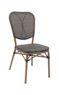 Aluminum Armless Chair with Black Poly Woven Seat&Back,Outdoor use
