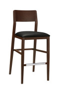 Aluminum Barstool with Black Vinyl Seat  In Imitation Wood Finish, Indoor Use Only
