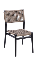 Black Aluminum Chair with Terylene Fabric (Polyester) Seat & Back