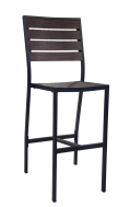 Outdoor Aluminum Barstool with Aluminum Slats Seat and Back