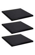 #S36 Bundle Sale, 3 PCs Outdoor/Indoor Resin Table Tops in Black Finish, 36