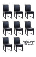 #S42 Bundle Sale, 29 pcs Indoor Black Metal Chair with Black Vinyl Seat & Back