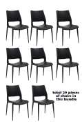 #S41 Bundle Sale, 29 pcs Indoor Black Metal Chair w/ Black Vinyl Seat & Back