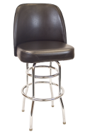 Swivel Barstool with Chrome Finish Base & Large Bucket Seat