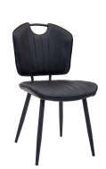 Black Steel Chair with Black Vinyl Back & Seat