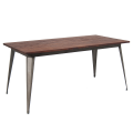 31''X63'' Elmwood Table Top w./ gunmetal color 4-leg base