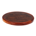 24''Round Resin table with Wood Edge, Walnut/Ochre