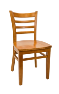 Beechwood Ladder Back Chair w/ Cherry Frame and Wood Seat