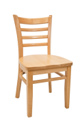 Beechwood Ladder Back Chair w/ Natural Frame and Wood Seat