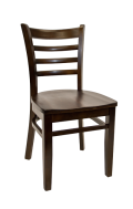 Beechwood Ladder Back Chair w/ Walnut Frame and Wood Seat