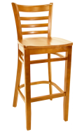 Beechwood Ladder Back Barstool w/ Cherry Frame and Wood Seat